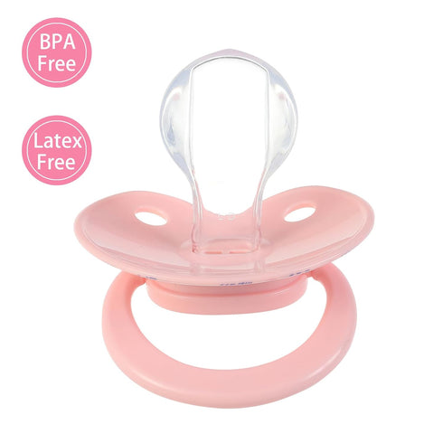 Large Pink Silicone Pacifier for Sleep and Anxiety Relief
