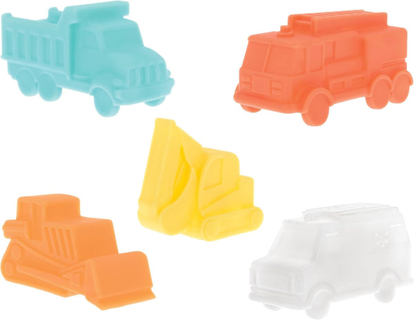 Nuby Vehicle Bath Toys - 5-Pack - Soft, Stackable Toddler Bath Toys