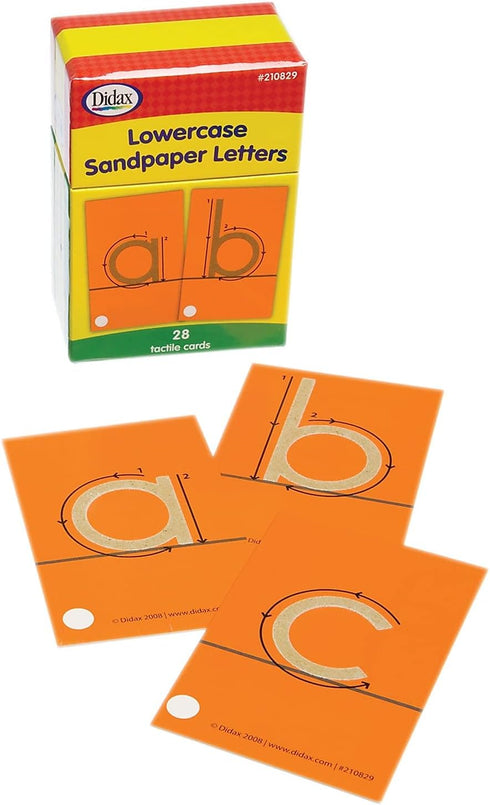 DDidax Lowercase Sandpaper Letters, 28 Tactile Alphabet Cards for Pre-K to 1st