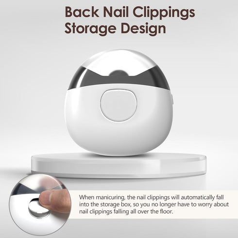 Trimmer 3-Speed Electric Nail Clipper & Nail File - Automatic with Adjustment LED Light, Built-in Storage, USB