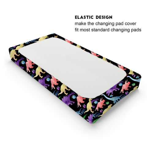 Colorful Dinosaur Baby Changing Pad Covers for Boys & Girls, 32''x16'', Soft Breathable Unisex Sheets