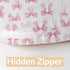 Cstdyfrv Pastel Pink Bows Plaids Nursing Pillow Covers Watercolor Valentines Bows Removable Breastfeeding Slipcover