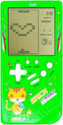 Cute Cat Pattern Block Game Console - 23 Brick Games Retro Mini Game Machine (Green)