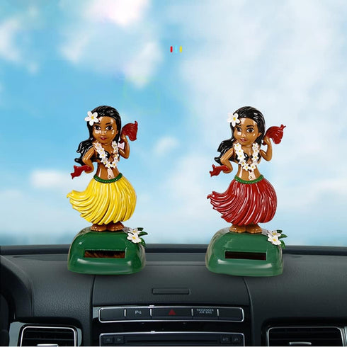 Solar Dancing Toys - Hula Girl Dancer Figures for Car Dashboard, Home Office, No Batteries Required