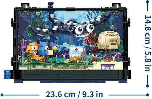 RiceBlock Sets 8-12 Year889PCS Fish Tank Aquarium Building Holiday Toy, Ocean Theme Construction Toys, Educational STEM