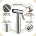 RWYRBNSL Set Handheld ToiletSprayer, Wall Mounted Stainless Steel BrushedFaucet, Bathroom Cloth Diaper Sprayer