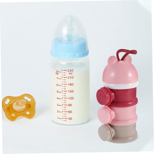 Colorful Three Layer Formula Storage Container for Travel Airtight Seal Easy Dispensing Snack Holder with Individual