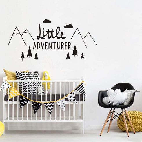 Tribal Mountain Adventure Wall Sticker - Removable Art Decal for Kids Room, Nursery, or Bedroom - Travel Mural QQ198