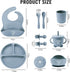 Tiny Tastes 10-Piece Set Silicone Baby Feeding BPA-Free, Spill-Proof Suction Plate, Bowl, Bib, Snack Cup & Utensils |