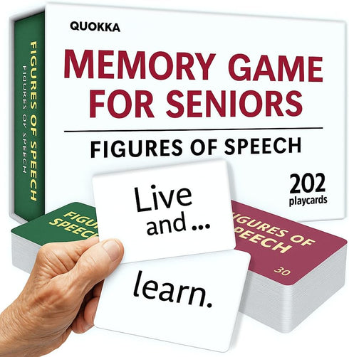 QUOKKA Elderly Memory Games for Seniors 202 Cards for Alzheimer's or Dementia