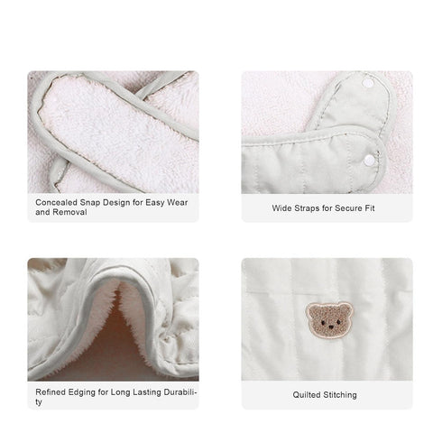 RiToEasysports Baby Stroller Blanket, Windproof Fleece Lining Warm Multifunctional Infant Carrier Cover, Beige Bear