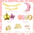 Twinkle Twinkle Little Star Decorations, Baby Shower or Birthday Party, Moon and Star Balloons, Pink and Gold