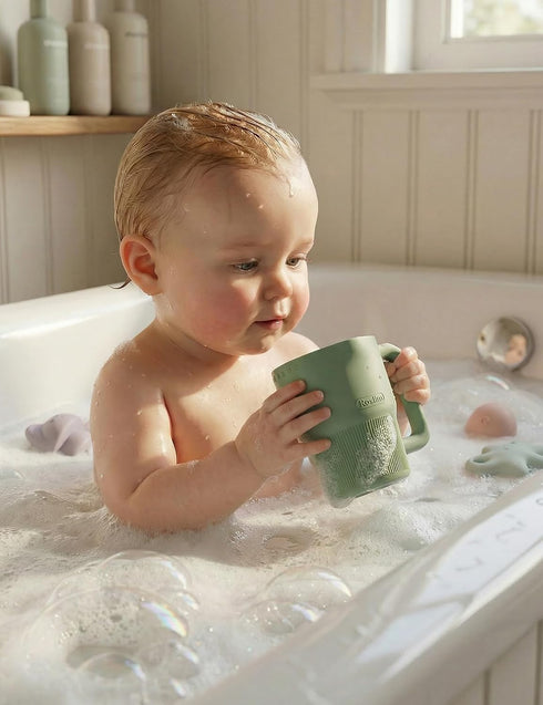 Roslim Silicone Baby Bath Rinse Cup - Shampoo & Body Washing Rinser for Kids & Toddlers, Lightweight Bath Cups