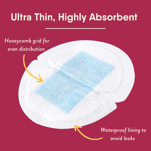 NatureBond Disposable Nursing Pads, Ultra Thin Breastfeeding Pads, Highly Absorbent, 60 Pads