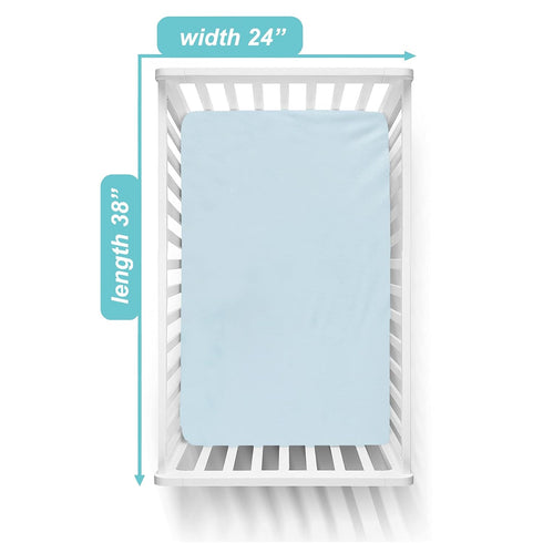 American Baby Company Heavenly Soft Chenille Fitted Mini Crib Sheet, 24" x 38", Blue, for Boys and Girls