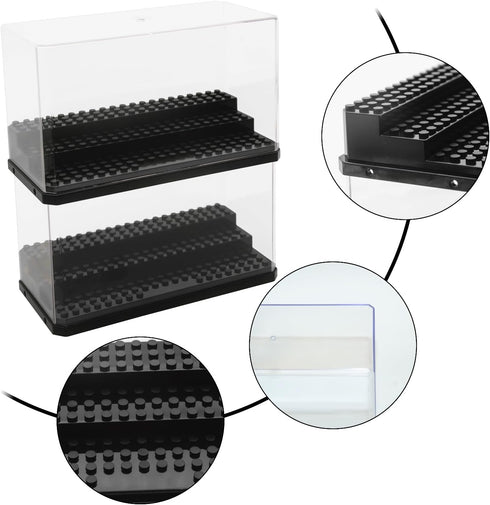 Acrylic Minifigure Display Case, Stackable Action Figures Blocks Display Box, Clear Dustproof Display Case for Lego
