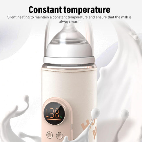 Hamwesh 8000mAh Baby Bottle Warmer, USB Rechargeable Portable Milk Warmer with Constant Temperature Control