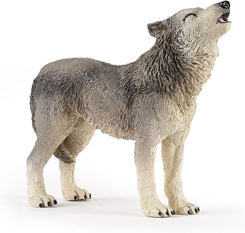 Papo Hand-Painted Figurine, Wild Animal Kingdom Howling Wolf, 50171, Collectible for Children