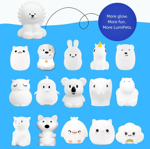 9 Lumipets Remote Control Silicone Night Light for Kids - Lion Design with Soft Colors & Sleep Timer - Rechargeable