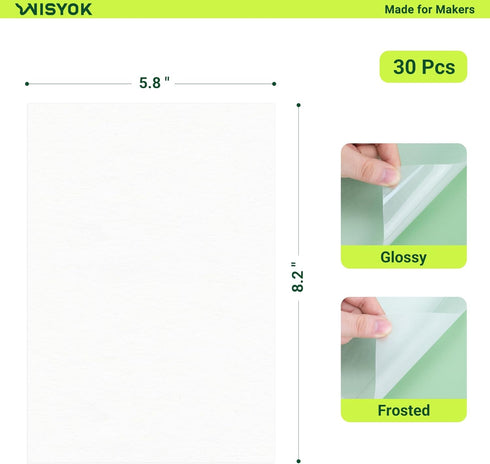 30pcs 8.2X5.8inch WISYOK Shrinky Film, Shrink Plastic Sheets for Crafts, Jewelry Making, Classroom Projects, Custom