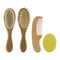 Infant Scalp Brush Set 4-piece Wooden Baby Hair Brush Comb for Newborns