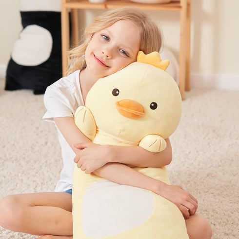 36 Long Duck Plush Body Pillow, Yellow Ducks Stuffed Animals, Cute Giant Large Big Jumbo Soft Squishy Pillow Plushies