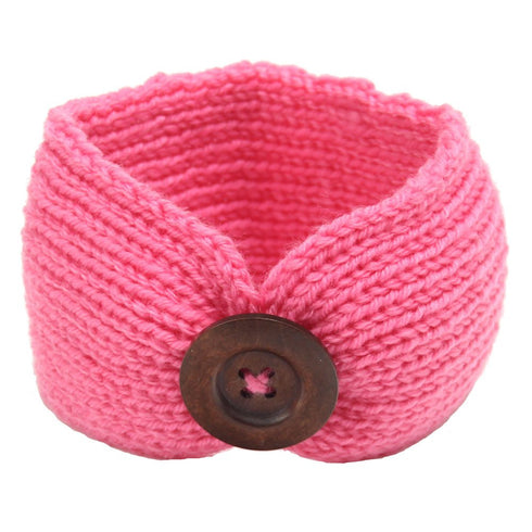 QandSweet Baby Girl Knitting Turban Head Wrap Headbands with Button Hairbands