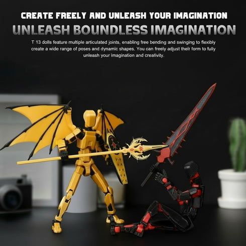 Pekuality T13 13 Red3D Dummy 13 5.5in Figure & Titan Toys Printed Action Figures Assembly CompletedMulti-Jointed