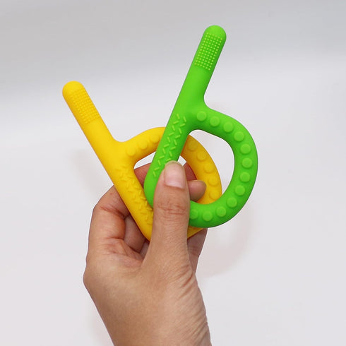 4 Pack, Flyaway Sensory Chew Toys for Kids Teething Tubes for Babies Toddlers, Soft Silicone Teether Toys, Chew Sticks
