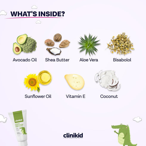 Clinikid 2.65 Oz (1) Organic Moisturizing Baby Cream, Gentle Skin Care For Baby