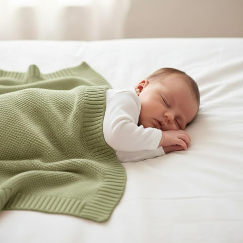 Cozy 30 40 Inches Baby Knit Blanket Soft Cotton Lightweight Newborn Blanket for Crib Stroller Toddler Nursery Shower