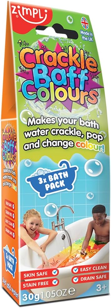 Zimpli Kids 6043 Crackle Baff Colours, 3 Bath Pack, Make Water Crackle