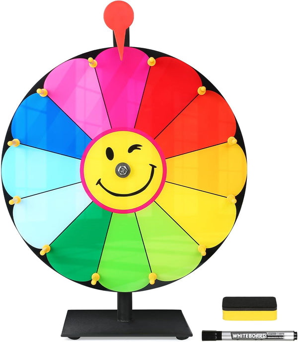 12 Inch Color Prize Wheel, 12 Slot Spinning Wheel Fortune Game, Holiday