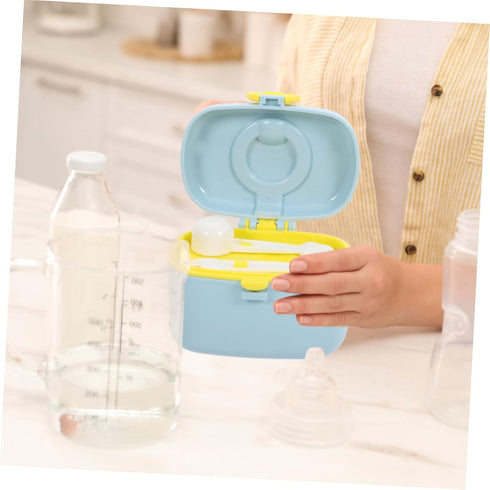 LIOOBO Portable Formula Dispenser with Fork Scoop Travel Friendly Milk Powder Container for Boy Girl Lightweight