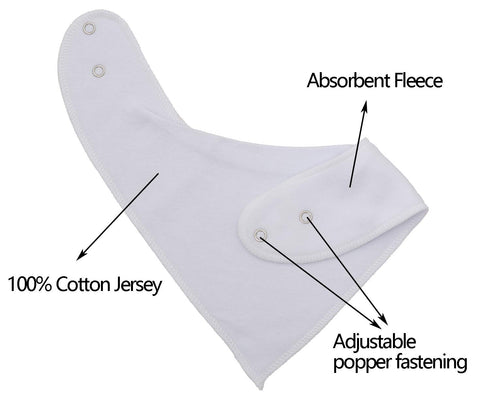 Maiwa Black White Cotton Bandana Snap Drool Bibs for Baby Girls and Boys, 12 Pack for Teething