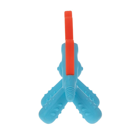 Nuby Geo Zoos Massaging Teether, Baby Teething Toy, Soft Easy Grip, 3+ Months, Dino