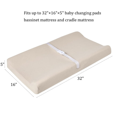 Muslin Changing Pad Cover + Nursing Pillow for Baby Boys Girls, Ultra Soft Breathable Diaper Changing Table Pad Cover