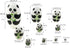 Cute Animal Theme Black and White Panda Egg Shape Wooden Nesting Dolls Set - 10 Pieces for Kids Toy