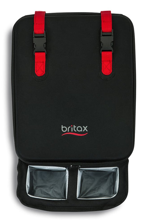Britax Car Seat Organizer Caddy with Insulated Cup Holders | Crash Tested, 8 Mesh Pockets, Removable Center Dividers,