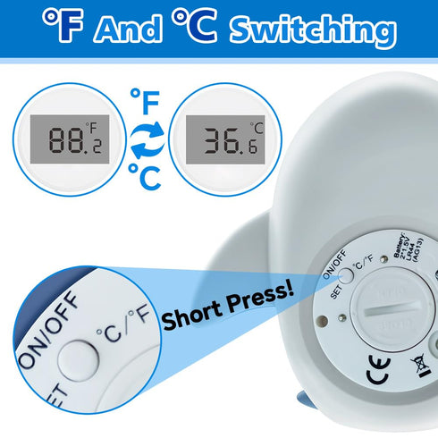 Miedecdel 3 Swimming Baby Bath Thermometer, Infant Digital Water Thermometer Safety with Color Backlit and Temperature