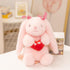 8" PEACH CAT Love Bunny Stuffed Animals Holds Red Heart Cute Rabbit Plushies Soft Plush Toys Romantic Sweet Gifts