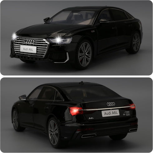 BDTCTK Compatible 1:18 Audi A6L Model Car, Diecast Collectible Pull Back Toy Car with Sound and Light