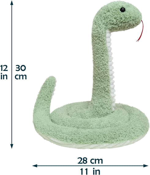 53 Inches Green Plush Snake Stuffed Animal Toy, Soft Cuddly Plushie Hugger Toy for Boys & Girls, Gifts for Kids