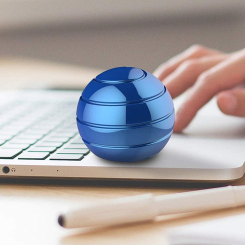 Kinetic Desk Toy - Anxiety Relief Fidget Toy for Office Adults, Blue Optical Illusion (39MM)