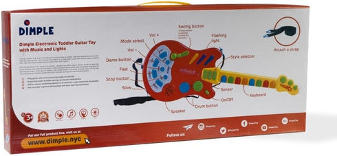 Dimple Kids Handheld Musical Electronic Toy Guitar for Children Plays Music, Rock, Drum & Electric Sounds Best Toy
