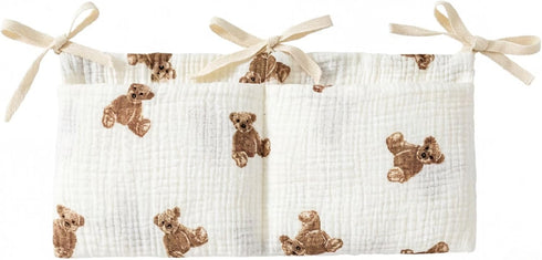 Essivox Hanging Storage Bags for Crib, Little Bear Hanging Storage Organizer, Multi-Purpose Accessories,