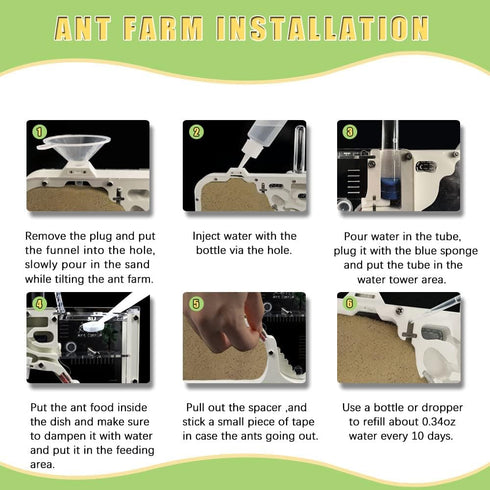 Ant Farm Castle - Ant Farms with Yellow Sand and Tool Kit, Ant Colony Observation Kit for Kids, Educational Science Kit