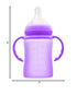 3-in-1 Glass Sippy Cups for Toddlers - Silicone Coated Baby Bottles, Non-Toxic Transition Cup with Removable Handles