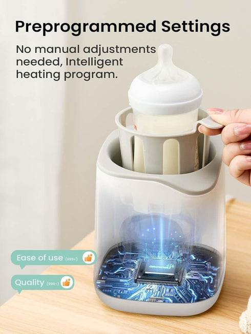 Grownsy Bottle Warmer, Baby Bottle Warmer Fast for Breastmilk & Formula, Accurate Temperature Control, Milk Warmer