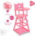 2-in-1 14" 17" Corolle Baby Doll High Chair - Design fits and Baby Dolls, Pink
